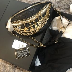 CHANEL Lambskin Quilted AllAboutChains Waist Bag